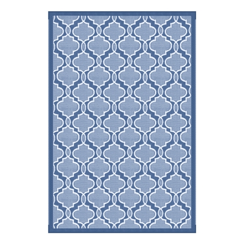 Lippert 2021028009 Reversible All-Weather Patio Mat, 8' x 12', Blue