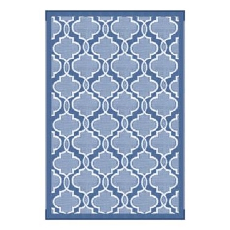 Lippert 2021028005 Reversible All-Weather Patio Mat, 6' x 9', Blue