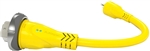 Furrion FP5515-SY Pigtail Adapter 50A 125/250V Female To 15A Male, Yellow