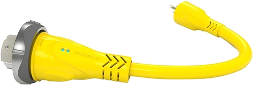 Furrion FP5515-SY Pigtail Adapter 50A 125/250V Female To 15A Male, Yellow