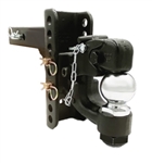 Blue Ox Adjustable Hitch Ball Mount With Pintle Hook, 2" Receiver, 6" Drop/Rise, 13,000 Lbs