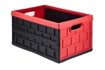 SpaceMade Foldable And Stackable Storage Container, 12 Gallon, Red/Black