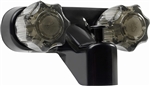 Dura Faucet  Bathtub Faucet With Two Smoked Acrylic Knobs - Black