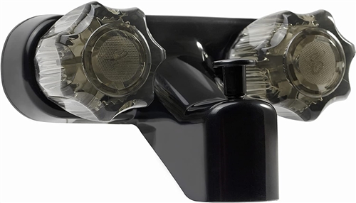 Dura Faucet DF-SA110S-BK Bathtub Faucet With Two Smoked Acrylic Knobs - Black