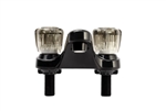 Dura Faucet  Arc Spout Lavatory Faucet With Smoked Crystal Knobs - Black