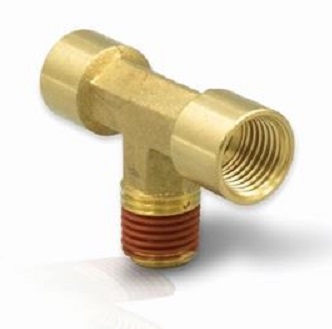 Suburban LP-BTCON Propane Hose T-Connector, 1/4" Inverted Flare x 1/4" MPT