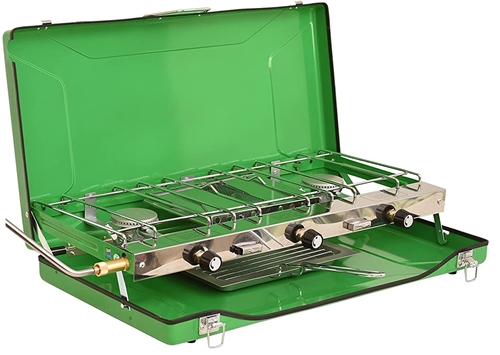 Flame King YSNBBQ-136 Portable 3-Burner Propane Gas Stove, 21" x 9"