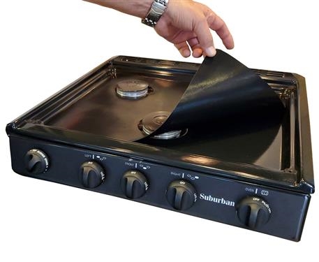 Stove Wrap SWRV400 Stove Top and Oven Protector For Suburban Triangle 3-Burner, Black