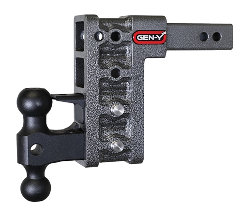 Gen-Y Hitch GH-524 Mega-Duty Adjustable 2-Ball Mount, 2" Hitch, 7-1/2" Drop/Rise, 16,000 Lbs