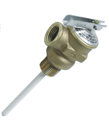 Camco 10423 Temperature & Pressure Relief Valve - 1/2" with 4" Probe