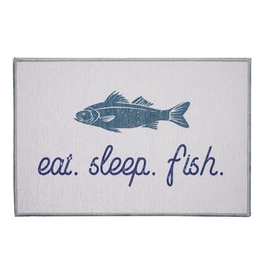 Crystal Art Gallery 455838 Eat Sleep Fish Door Mat, 27" x 18"