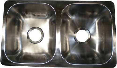 LaSalle Bristol 13TLSB25155 RV Double Bowl Stainless Steel Kitchen Sink