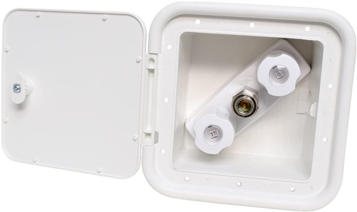 Valterra PF247201 Two-Handle Spray-Away Hot and Cold Outlet Box - White