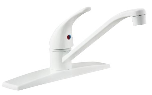 Dura Faucet DF-NMK600-WT White Single Lever RV Kitchen Faucet