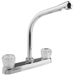 Dura Faucet  Chrome Hi-Rise Kitchen Faucet With Clear Knobs