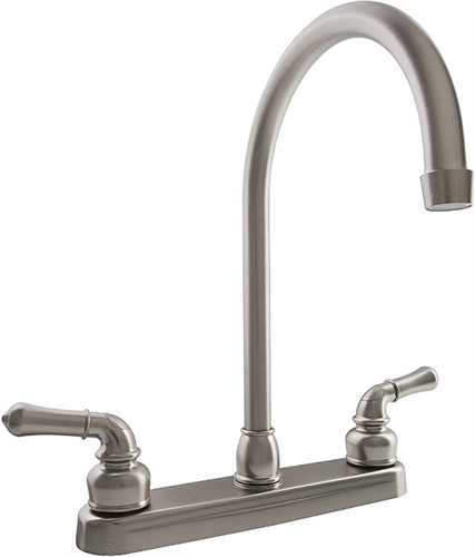 Dura Faucet Satin Nickel J-Spout Kitchen Faucet