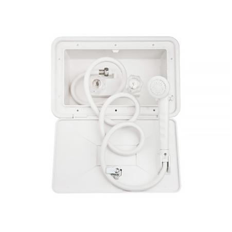 Dura Faucet DF-SA170-WT RV Exterior Shower Box Kit - White