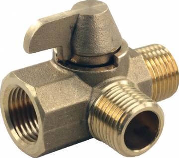 JR Products 62245 3-Way Brass RV Diverter Valve