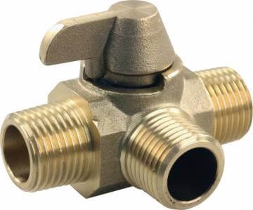 JR Products 62255 3-Way Brass RV Diverter Valve