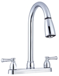 Dura Faucet DF-PK350L-CP Chrome Duel Lever Pull-Down Kitchen Faucet