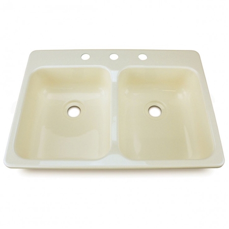 Lippert 209401 Better Bath RV Double Kitchen Sink - Parchment