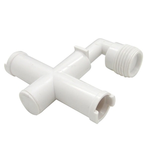 Dura Faucet White RV Exterior Shower Diverter Tee