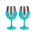 Camco Light Blue Wine Tumbler Set