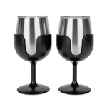 Camco Black Wine Tumbler Set