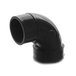 LaSalle Bristol RV Sewer Waste Valve 90-Degree Street Elbow, 2" Spigot x 2" Slip Fitting, Black