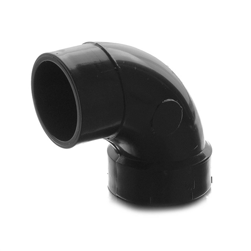 LaSalle Bristol RV Sewer Waste Valve 90-Degree Street Elbow, 2" Spigot x 2" Slip Fitting, Black