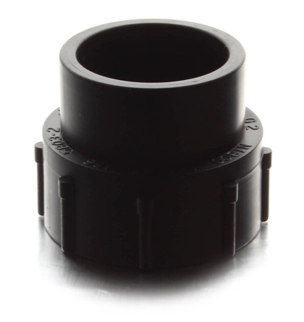 LaSalle Bristol RV Sewer Waste Valve Cleanout Adapter, 1-1/2" Female Spigot x 1-1/2" FPT, Black