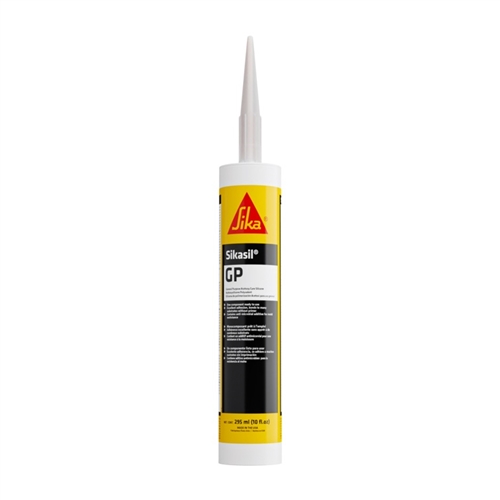 Sikaflex Sikasil GP Silicone Caulk Sealant, Clear, 10 Oz