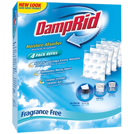 DampRid FG92 Refill For Easy-Fill Moisture Absorber System - 4 Pack