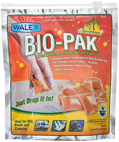 Walex BIOTROPBG Bio-Pak Enzyme Deodorizer & Waste Digesters - Tropical Breeze - 10 Pk