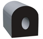 Clean Seal 1/2" x 1/2" Non-Ribbed D Seal With Tape - Black