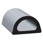 Clean Seal 109H2-50 0.610" x 0.360" Non-Ribbed D Seal With Tape - Black