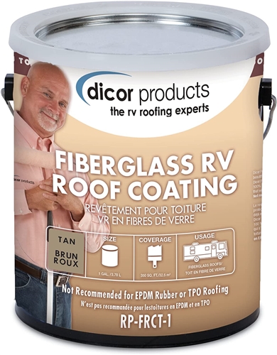 Dicor Corp. RP-FRCT-1 Fiberglass RV Roof Coating, 1 Gallon Pail - Tan