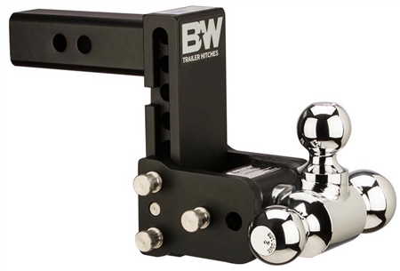 B&W TS20048B Tow & Stow Tri-Ball Trailer Hitch Mount - 5" Drop - 4-1/2" Rise