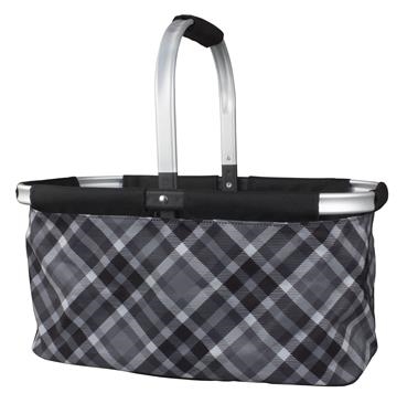 Camp Casual CC-010GPB Collapsible Picnic Basket, Gray Plaid Design