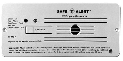 Safe-T-Alert Classic 30 Series Propane/LP Gas Detector - Flush Mount - White