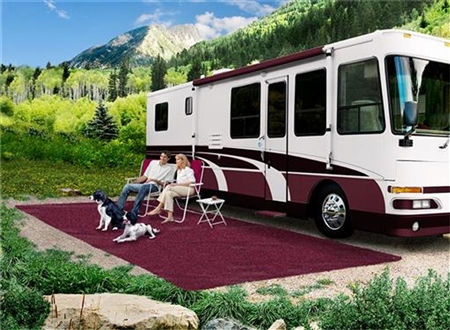 Prest-o-Fit 2-1154 Patio Rug, Burgundy Wine - 6' x 15'