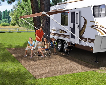 Prest-o-Fit 2-0151 RV Patio Rug - Brown - 6' x 15'