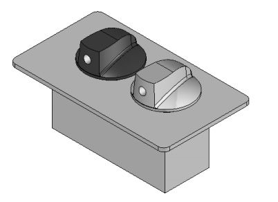 Lippert 141105 2 Slide-Out Room 1/2 Turn IRC With Plate