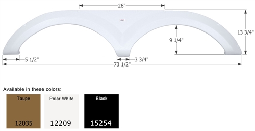 Icon 12035 Keystone 5th Wheel Travel Trailer Fender Skirt FS2035 - Taupe