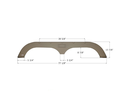 Icon 01473 Fleetwood RV Tandem Axle Fender Skirt FS720 - Taupe