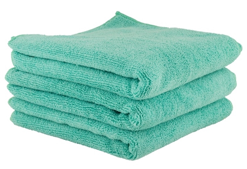 Chemical Guys Workhorse Microfiber Towel (Exterior)- 16in x 16in - Green -  3 Pack - Case of 16 - MICMGREEN03