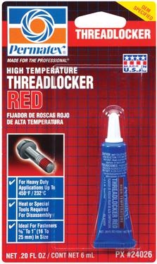 Permatex 24026 Thread Sealant, 6 Milliliter Tube - Red