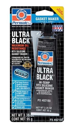 Permatex 82180 Ultra Black High-Temp RTV Silicone Gasket Maker - 3.35 Oz