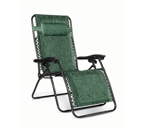 Camco 51841 Large Padded Zero Gravity Recliner Green Swirl