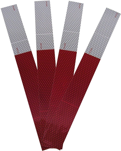 Peterson 465-4K Red/White Reflective Marking Tape - 4 Strips